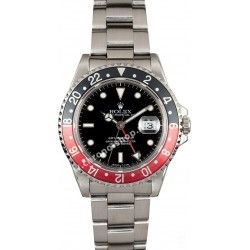 Rolex GMT Master Coke watch Red & Black color S/S 16700, 16710, 16760 Bezel 24H Insert Part FAT FONT SERIFS FADED