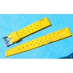 Vintage Yellow Watch 70's 16mm ALASKA Tropic SUB Dive Strap New Old Stock Watch Band nos