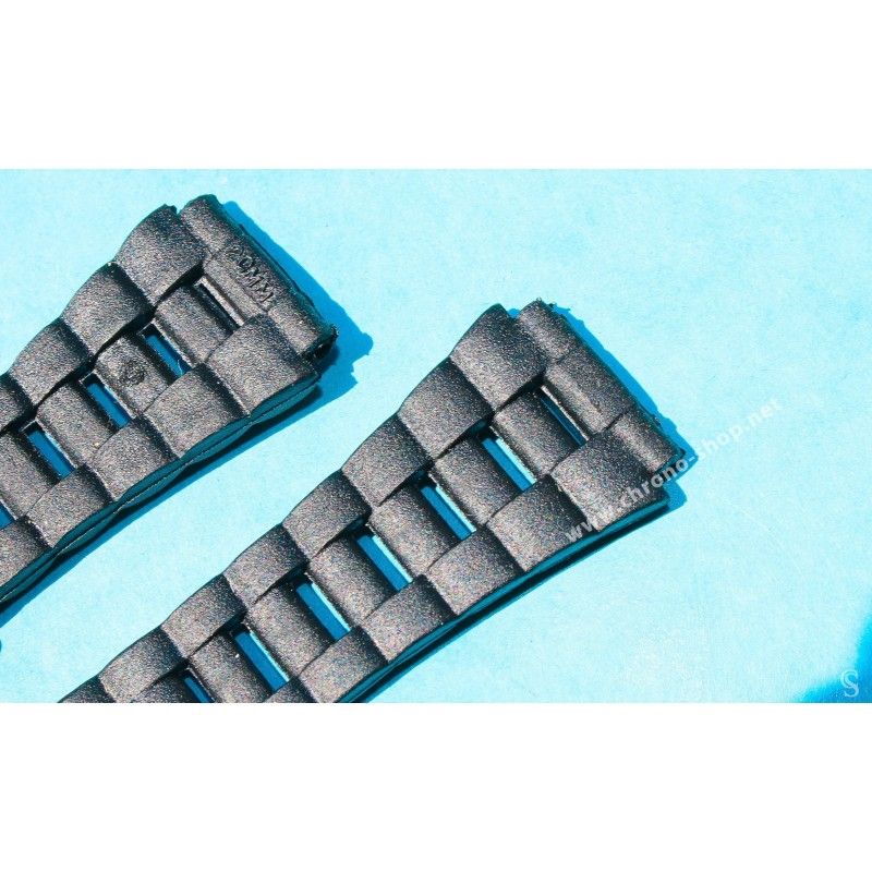 Bracelet Caoutchouc 20mm Noir Pour Montre Seiko/Citizen - Style Militaire Plongeur, Unisexe, Neuf Sans étiquette