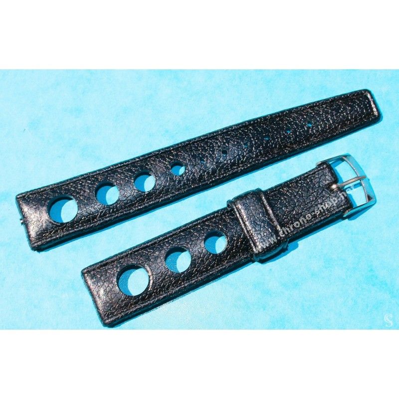 Rubber 18mm Black Holes Tropic watch Racing strap type 1960/70s vintage dive band Heuer, Omega, Tissot, Vintages watches