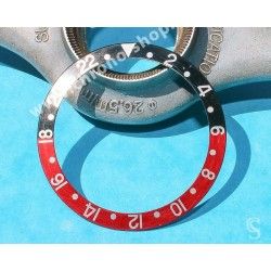 Rolex GMT Master Coke watch Faded Red & Black color S/S 16700, 16710, 16760 Bezel 24H Insert Part FAT FONT SERFIS
