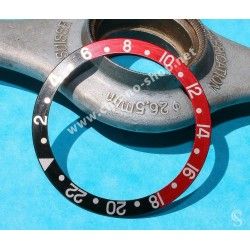 Rolex GMT Master Coke watch Faded Red & Black color S/S 16700, 16710, 16760 Bezel 24H Insert Part FAT FONT SERFIS