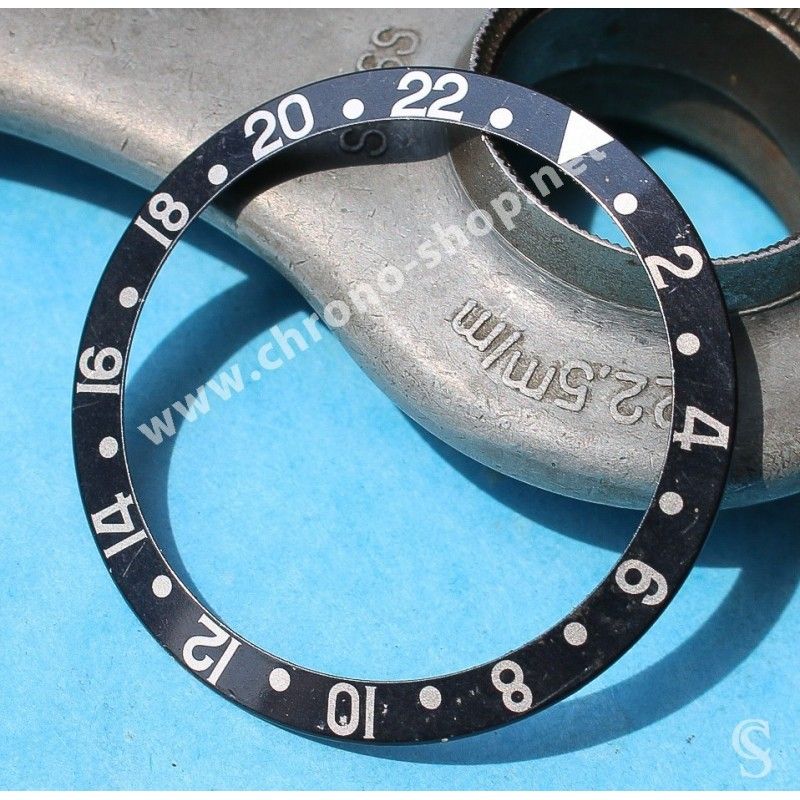 ROLEX 90's ALL BLACK NOIR FAT FONT SERIFS INSERT GRADUE 24H LUNETTE MONTRES GMT MASTER 16700, 16710, 16760