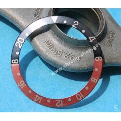 Rolex GMT Master Coke watch Faded Red & Black color S/S 16700, 16710, 16760 Bezel 24H Insert Part FAT FONT SERIFS