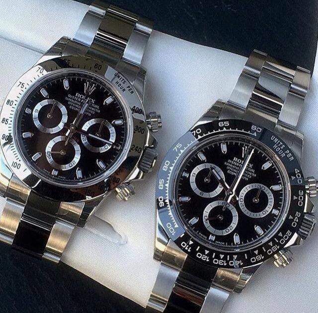 Comparisons between Rolex black dials on 116500 and 116520