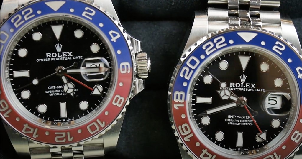 Rolex Gmt Master 126710 Differences Pepsi bezels variations colors Marks